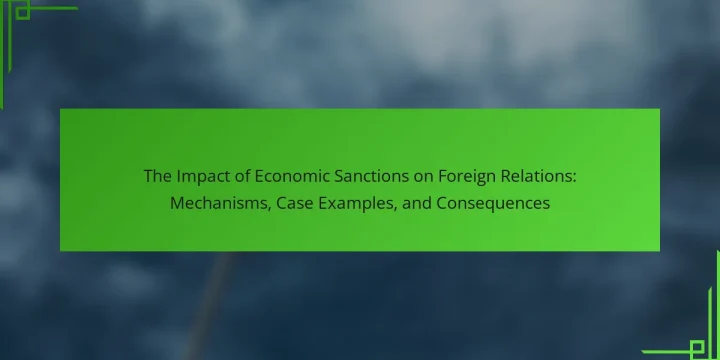 The Impact of Economic Sanctions on Foreign Relations: Mechanisms, Case Examples, and Consequences