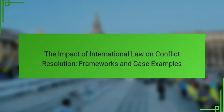 The Impact of International Law on Conflict Resolution: Frameworks and Case Examples