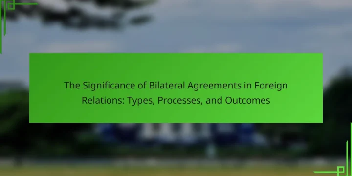 The Significance of Bilateral Agreements in Foreign Relations: Types, Processes, and Outcomes
