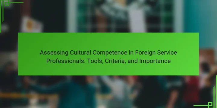 Assessing Cultural Competence in Foreign Service Professionals: Tools, Criteria, and Importance