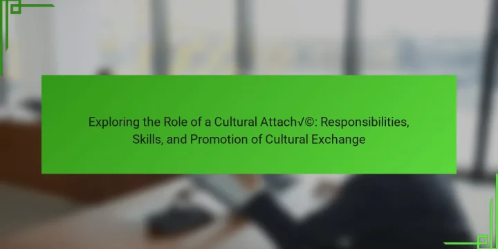 Exploring the Role of a Cultural Attaché: Responsibilities, Skills, and Promotion of Cultural Exchange