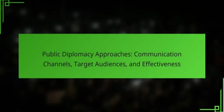 Public Diplomacy Approaches: Communication Channels, Target Audiences, and Effectiveness