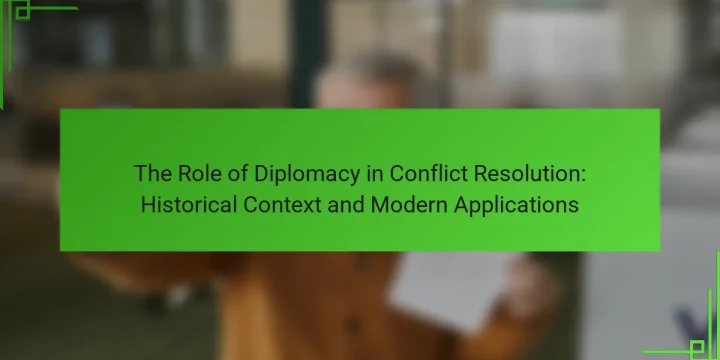 The Role of Diplomacy in Conflict Resolution: Historical Context and Modern Applications