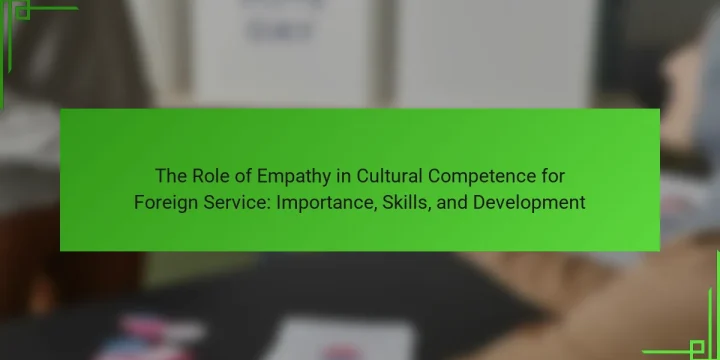 The Role of Empathy in Cultural Competence for Foreign Service: Importance, Skills, and Development