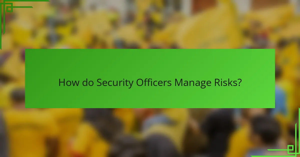 How do Security Officers Manage Risks?