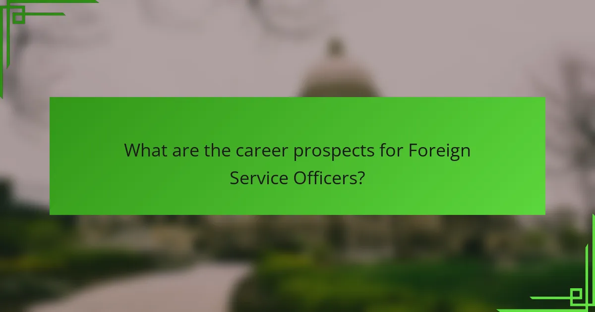 What are the career prospects for Foreign Service Officers?
