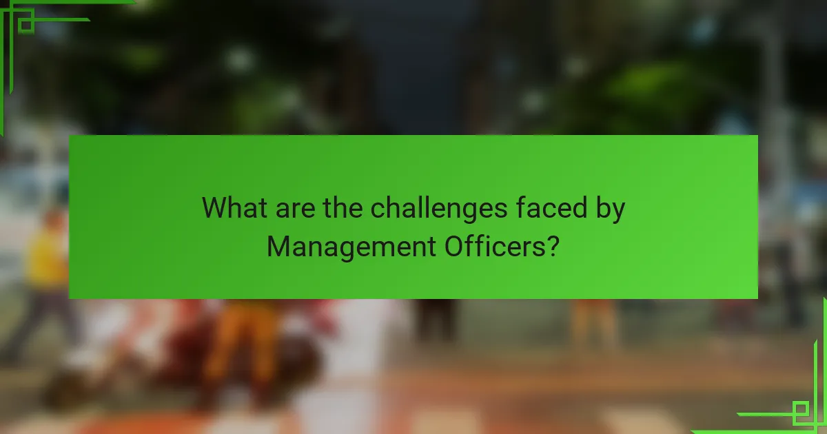 What are the challenges faced by Management Officers?