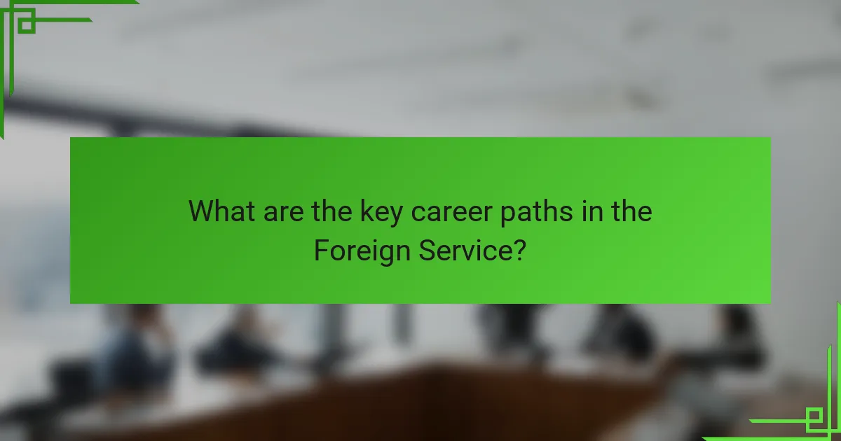 What are the key career paths in the Foreign Service?