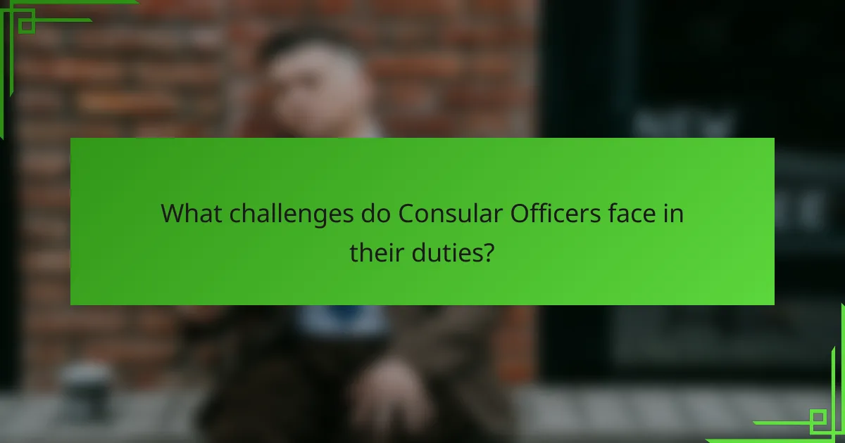 What challenges do Consular Officers face in their duties?