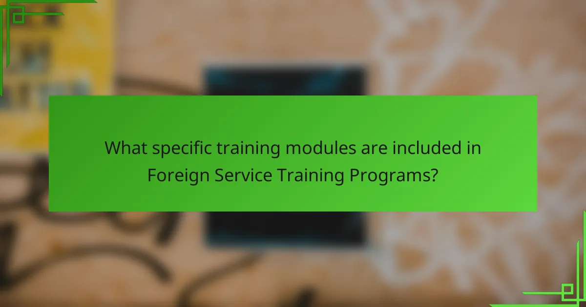 What specific training modules are included in Foreign Service Training Programs?
