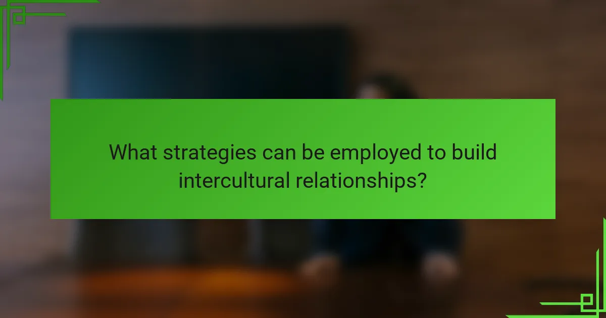 What strategies can be employed to build intercultural relationships?